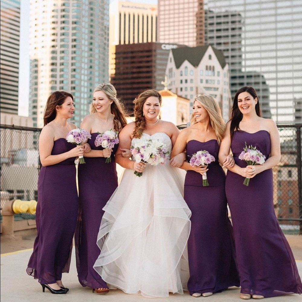 White by Vera Wang chiffon bridesmaid gown - Picture 2 of 8
